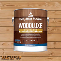 Thumbnail for Benjamin Moore Woodluxe Oil-Based Waterproofing Exterior Translucent Stain and Sealer Teak (ES-30) Gallon