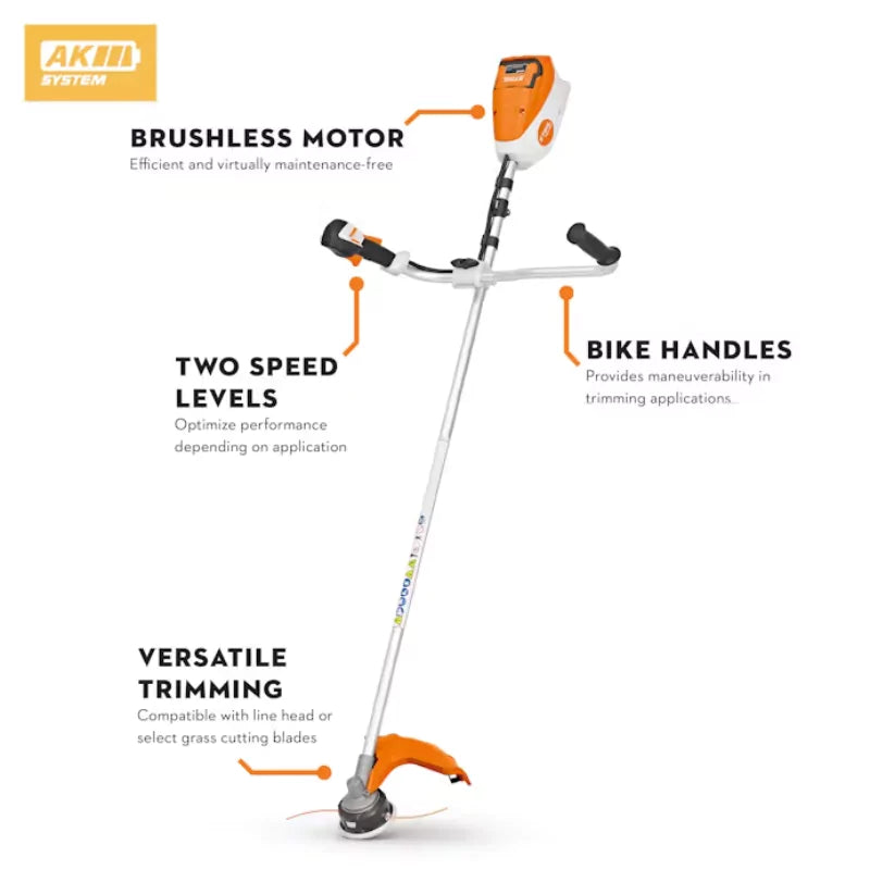 STIHL FSA 80 Battery-Powered Electric Bike Handle Trimmer With AK 20 Battery And AL 101 Charger