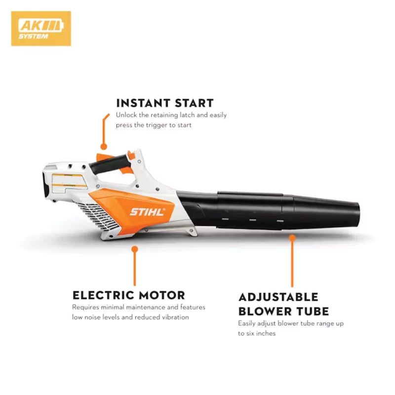 STIHL BGA 57 Lightweight Hand Held Battery-Powered Blower with AK 20 Battery and AL 101 Charger 365 CFM