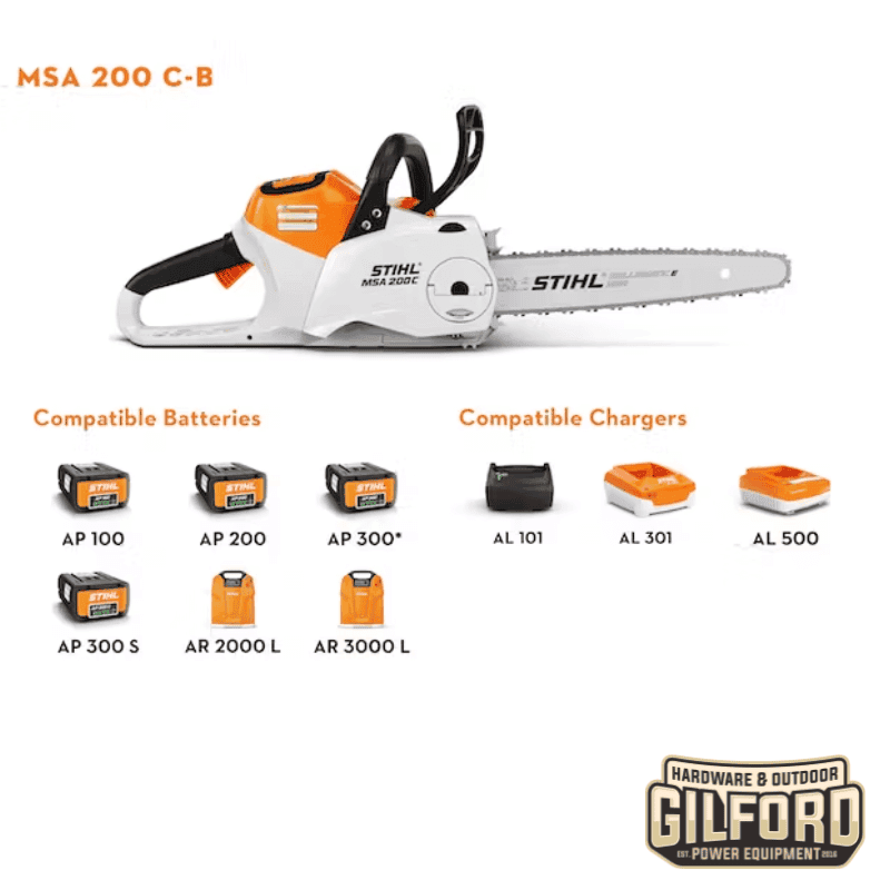 STIHL MSA 200 C-B Battery Chainsaw | Gilford Hardware 