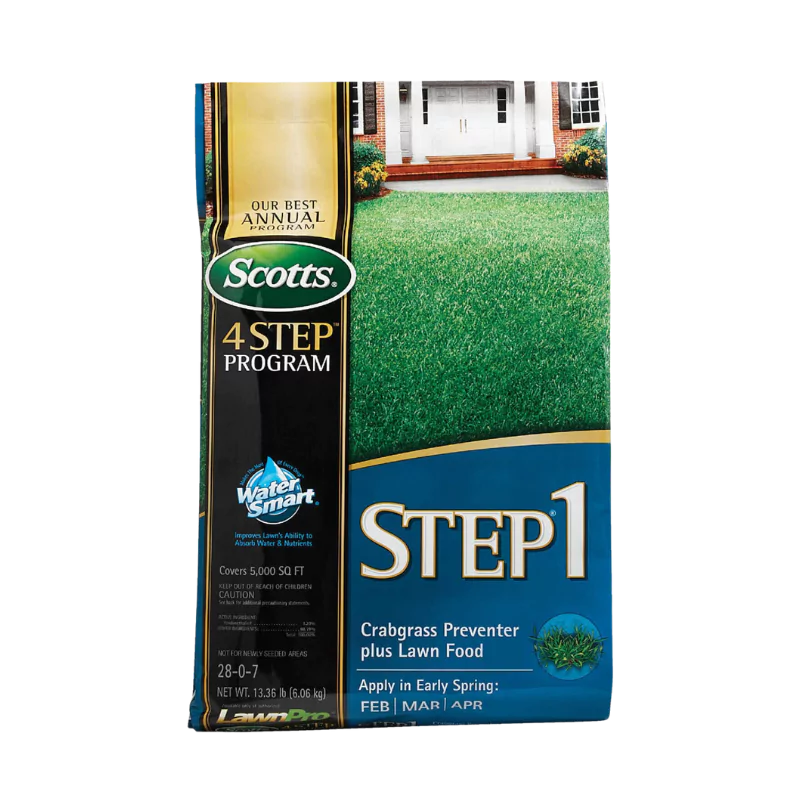 Scotts Step 1 Lawn Fertilizer Crabgrass Preventer Plus Lawn Food (28-0-7) 5,000 sq. ft.