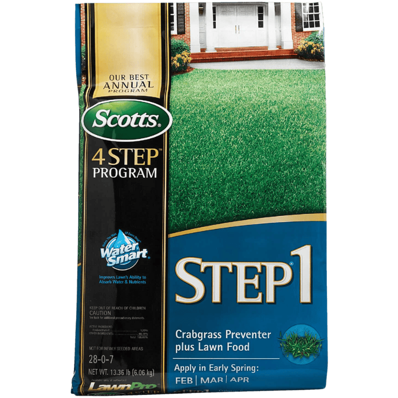 Scotts Step 1 Lawn Fertilizer Crabgrass Preventer Plus Lawn Food (28-0-7) 15,000 sq. ft.