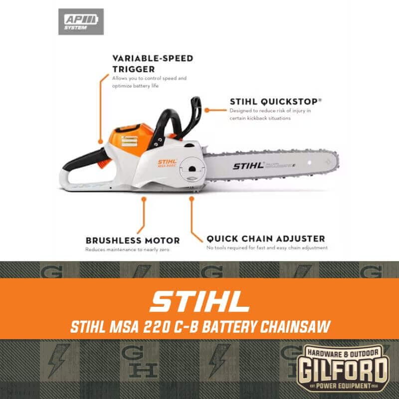 STIHL MSA 220 C-B Battery Chainsaw 16" (Unit Only) | Gilford Hardware 