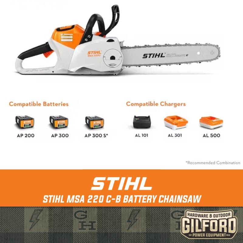 STIHL MSA 220 C-B Battery Chainsaw 16" (Unit Only) | Gilford Hardware 