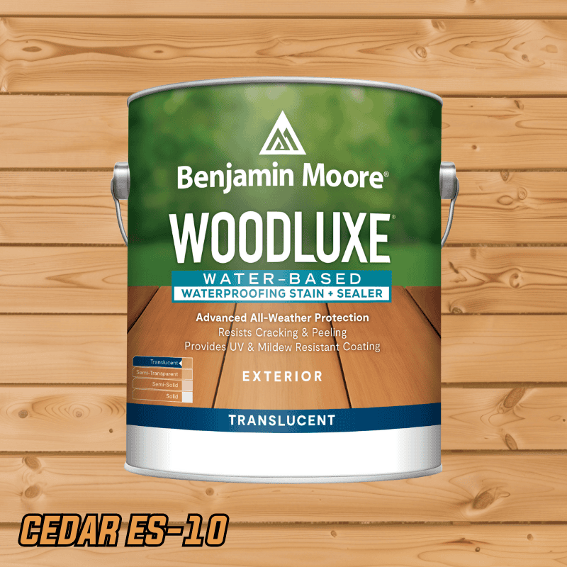 Benjamin Moore Woodluxe Water-Based Waterproofing Exterior Stain and Sealer Cedar Translucent Gallon (ES-40)