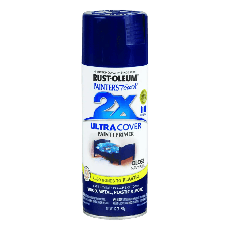 Rust-Oleum 2X Ultra Cover Gloss Navy Paint+Primer Spray Paint 12 oz. | Gilford Hardware