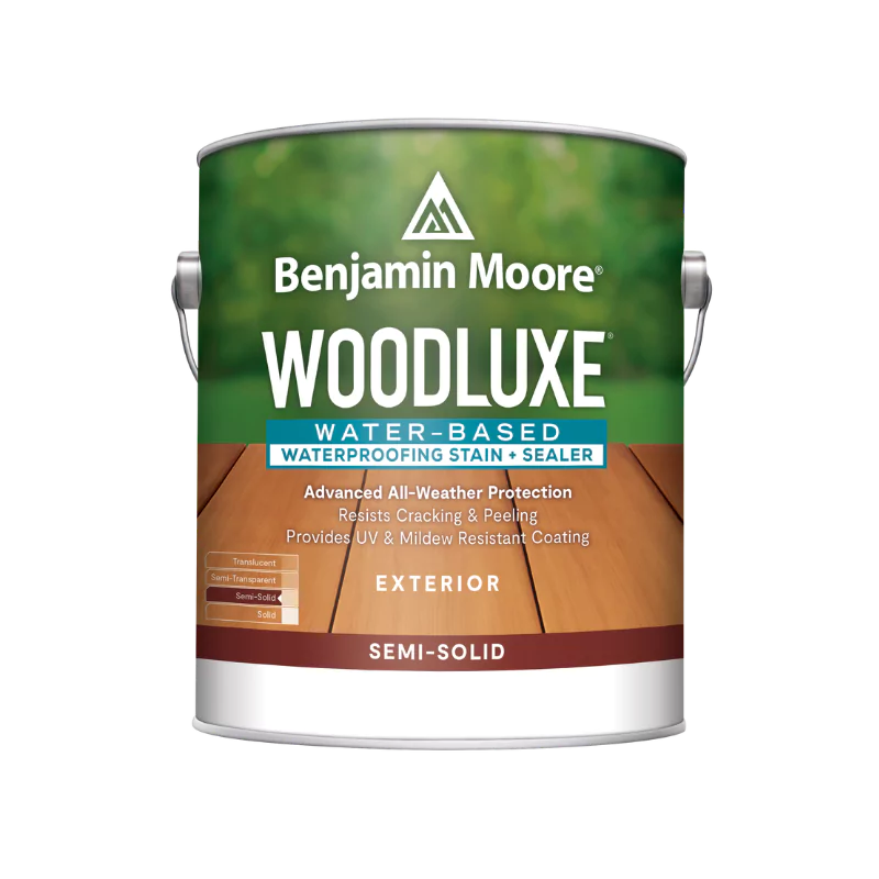 Benjamin Moore Woodluxe Premium Exterior Deck and Siding Stain Semi-Solid Water Based Gallon