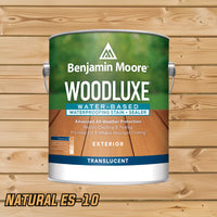 Thumbnail for Benjamin Moore Woodluxe Water-Based Waterproofing Exterior Stain and Sealer Natural Translucent Gallon (ES-10)