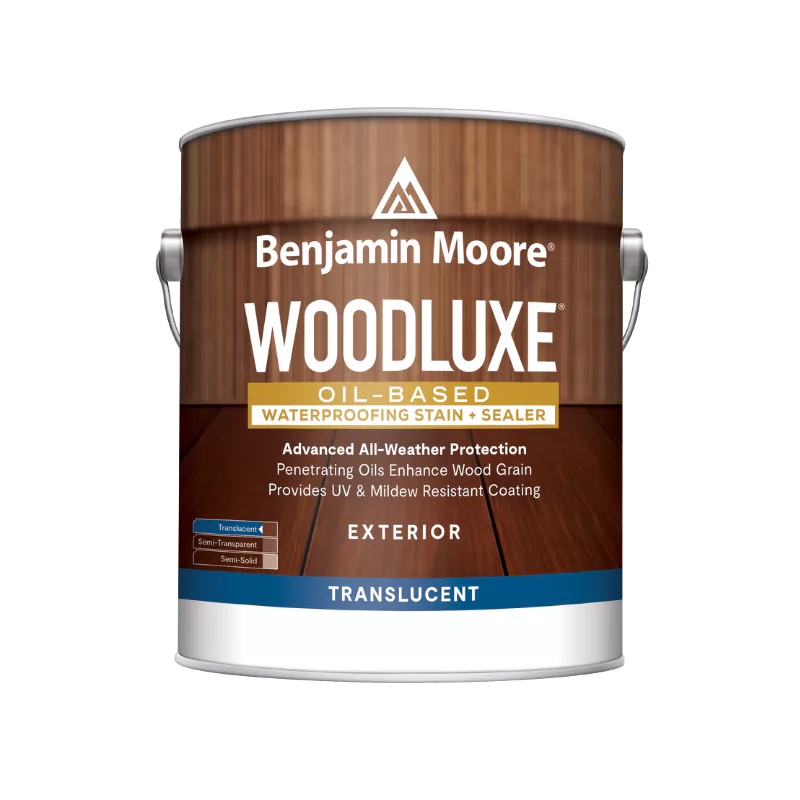 Benjamin Moore Woodluxe Oil-Based Waterproofing Exterior Translucent Stain and Sealer Redwood (ES-20) Gallon