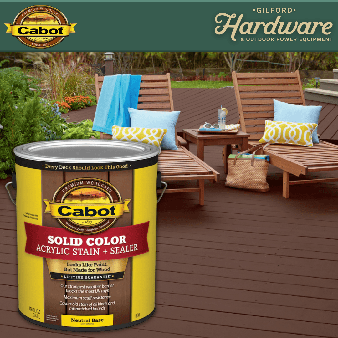 Cabot Deck Stain Solid Tintable Water-Based Acrylic | Gilford Hardware