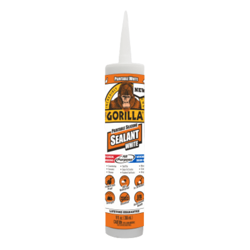 Gorilla 100% Silicone Sealant & Caulking White 9 oz. | Gilford Hardware 