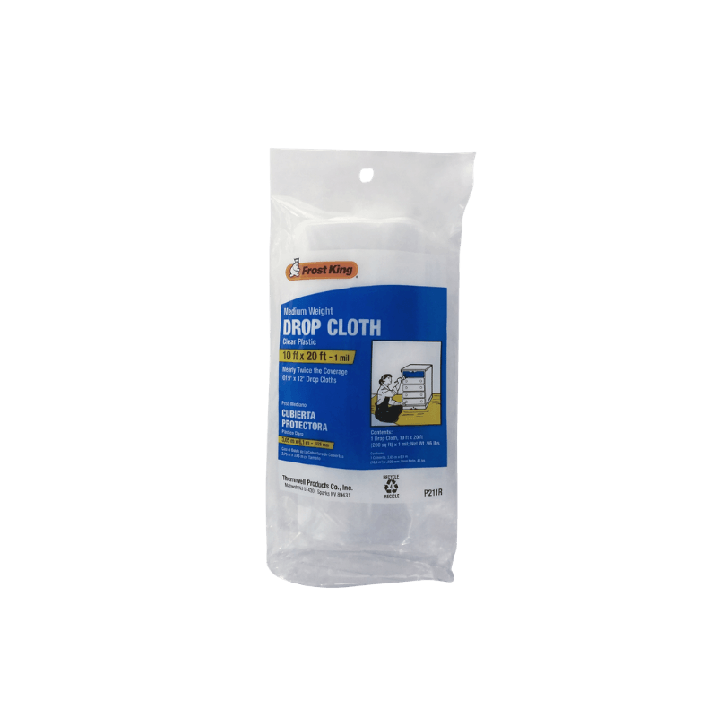 Frost King Plastic Drop Cloth 10 ft. W x 20 ft. L x 1 mil | Gilford Hardware 