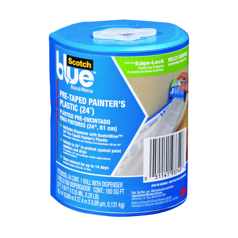 Scotch Blue Pre-Taped Masking Film 24 in. W X 90 ft. L | Gilford Hardware