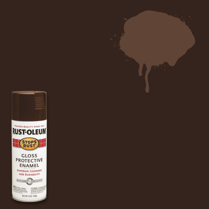 Rust-Oleum Stops Rust Gloss Leather Brown Spray Paint 12 oz. | Gilford Hardware