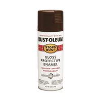 Thumbnail for Rust-Oleum Stops Rust Gloss Leather Brown Spray Paint 12 oz. | Gilford Hardware