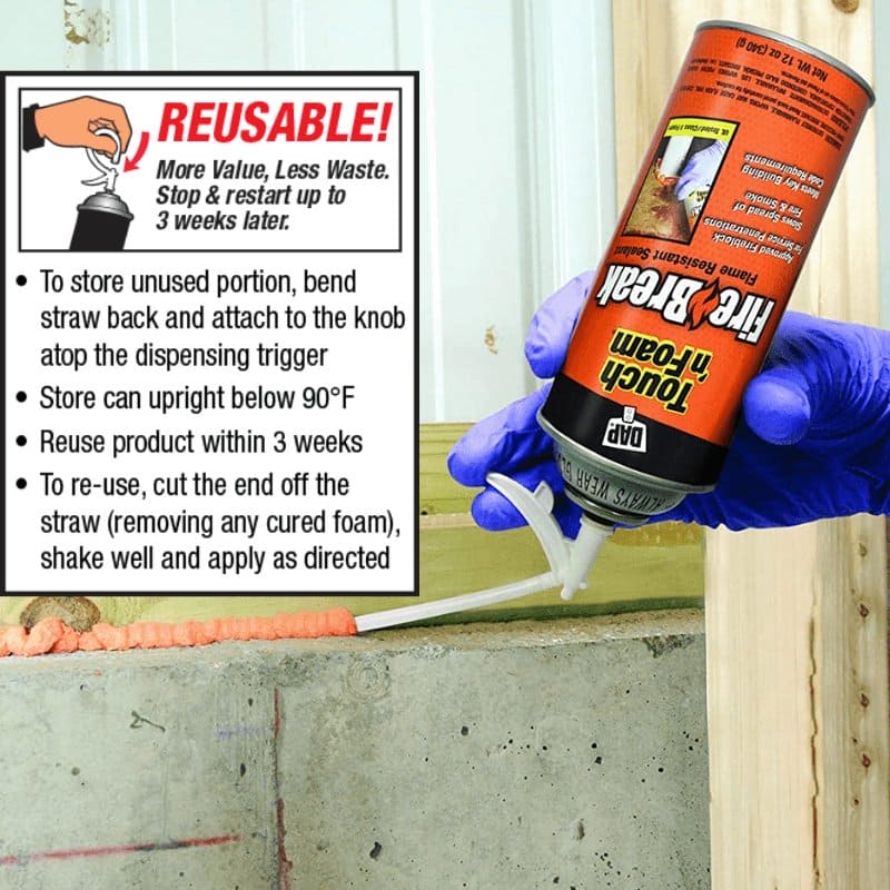 DAP Touch'N Foam Fire Break 12 oz. | diy spray foam insulation | GH