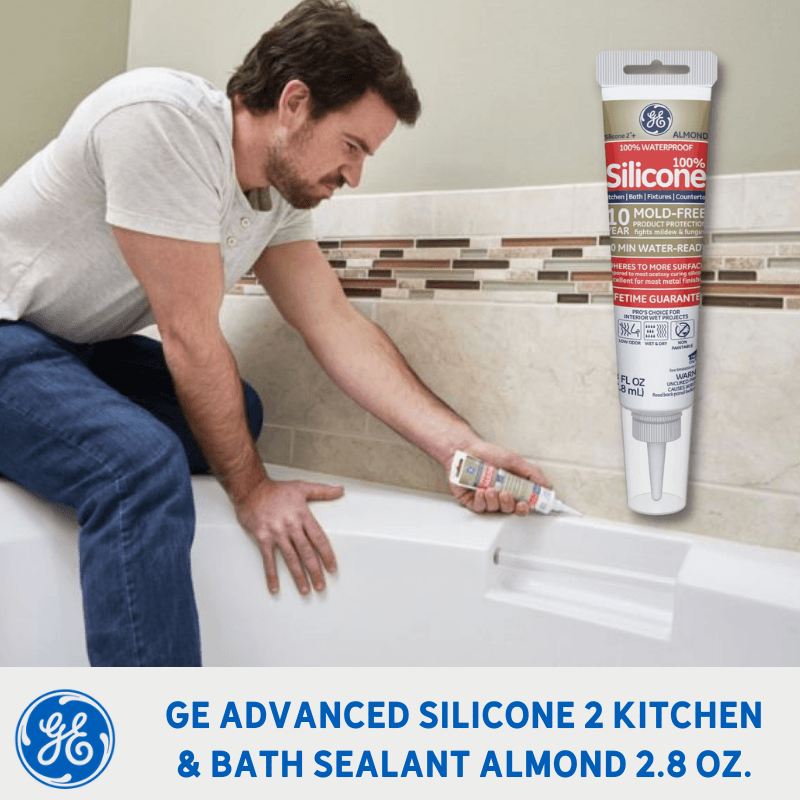 GE Advanced Silicone 2 Kitchen & Bath Sealant Almond 2.8 oz. | Gilford Hardware