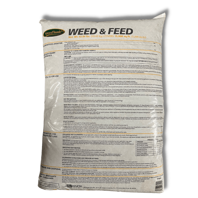 Green Thumb Weed and Feed Fertilizer 15,000 sq ft. | Gilford Hardware