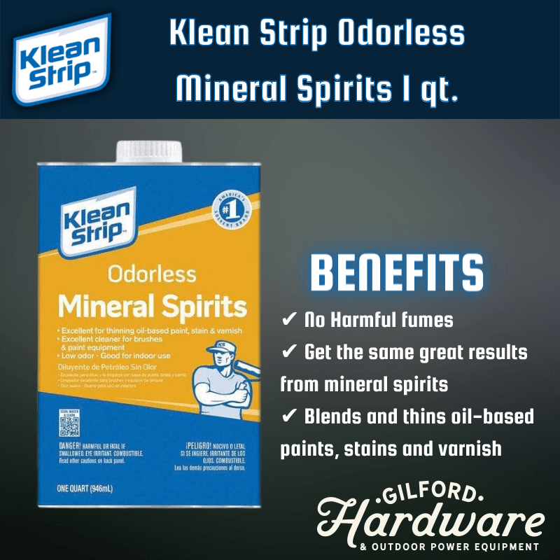 Klean Strip Odorless Mineral Spirits 1 qt. | Gilford Hardware