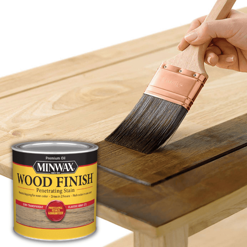 Minwax Oil Stain Semi-Transparent Classic Gray 0.5 pt. | Gilford Hardware 