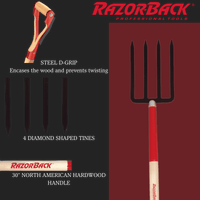 Thumbnail for Razor-back Spading Fork Heavy-Duty 4 Tine | Gilford Hardware 