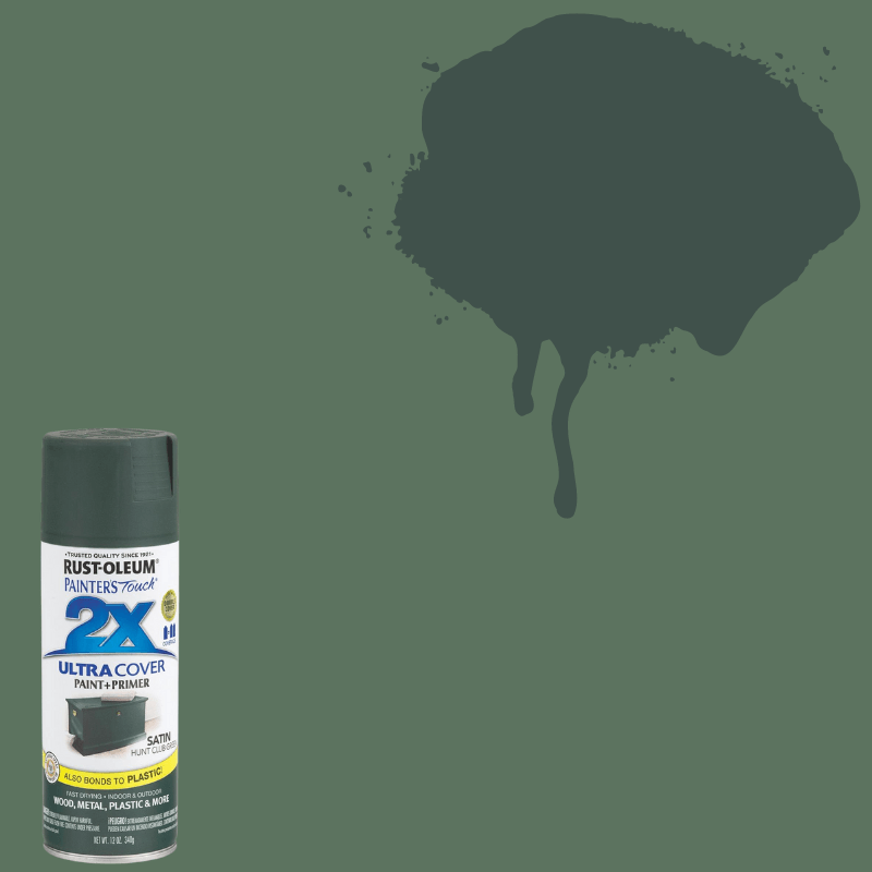 Rust-Oleum Painter's Touch 2X Satin Hunt Club Green Spray Paint+Primer 12 oz. | Gilford Hardware