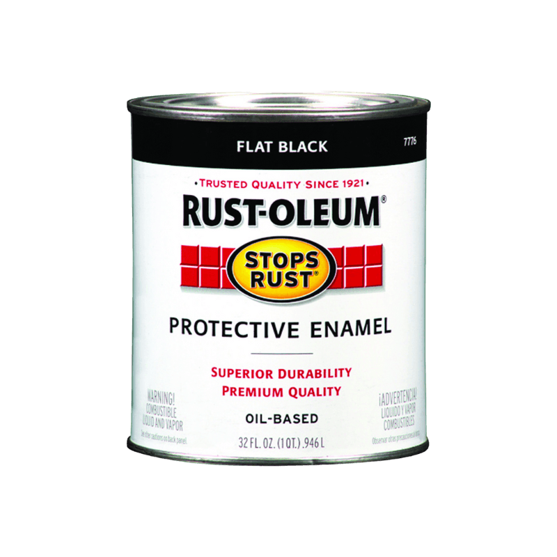 Rust-Oleum Stops Rust Flat Black Enamel Paint Quart | Gilford Hardware