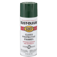 Thumbnail for Rust-Oleum Stops Rust Gloss Hunter Green Spray Paint 12 oz. | Gilford Hardware