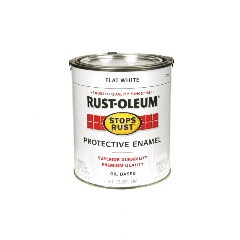 Rust-Oleum Stops Rust Flat White Enamel Paint Quart | Gilford Hardware