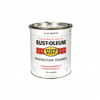 Thumbnail for Rust-Oleum Stops Rust Flat White Enamel Paint Quart | Gilford Hardware