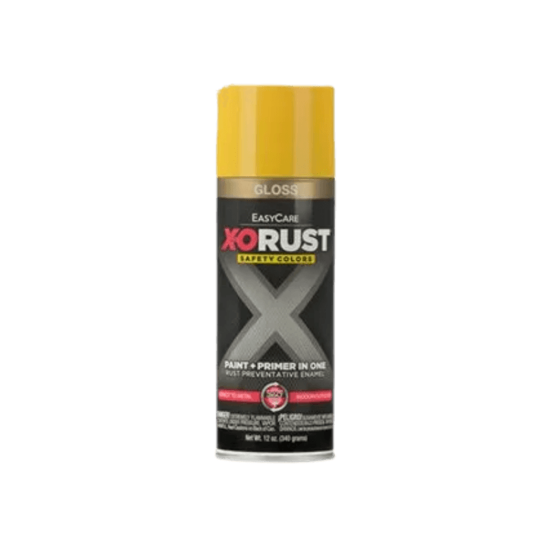 X-O RUST Anti-Rust Safety Yellow Gloss Enamel Spray Paint & Primer 12 oz. | Gilford Hardware 