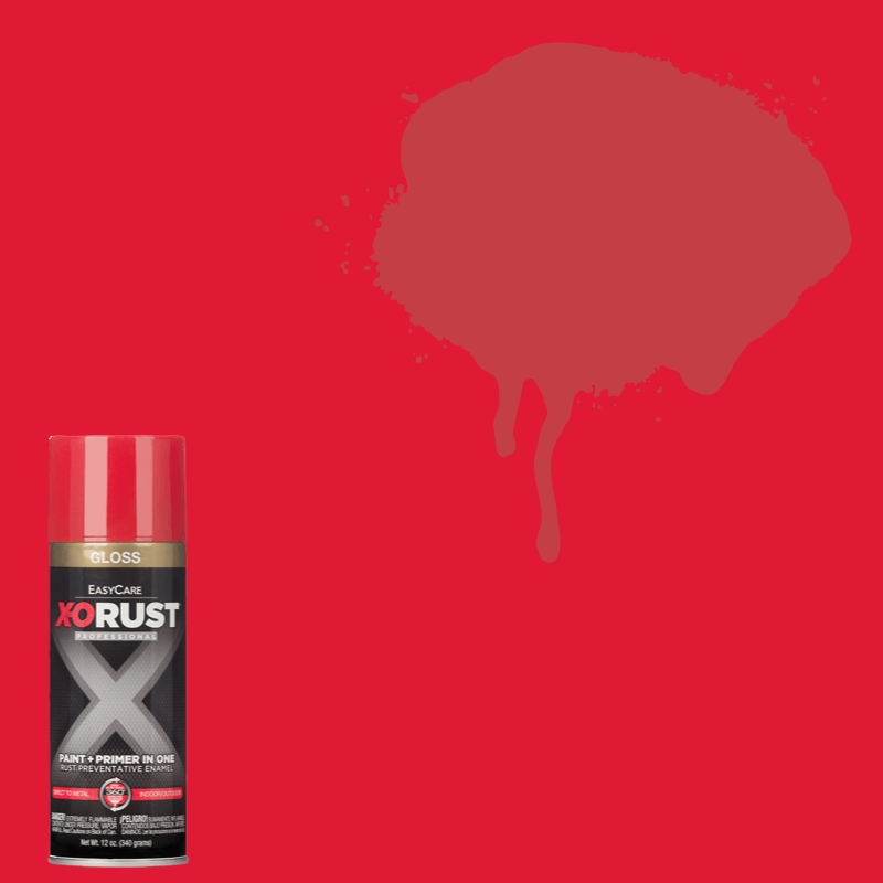 X-O RUST Anti-Rust Enamel Hot Red Gloss Spray Paint & Primer 12 oz. | Gilford Hardware