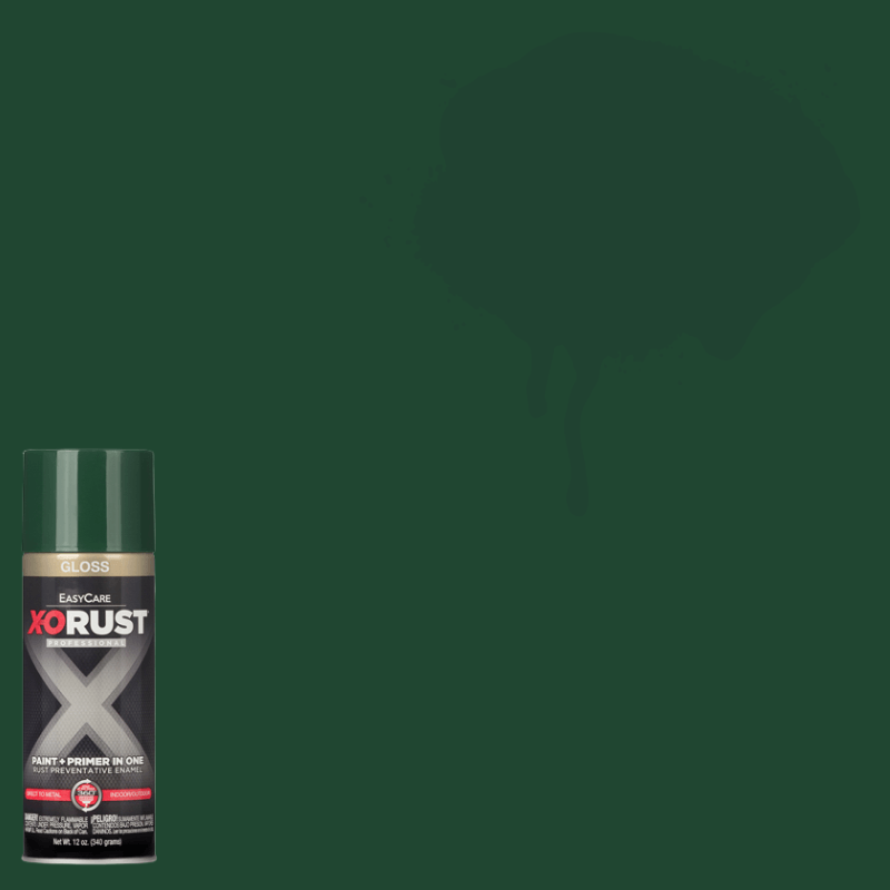 X-O RUST Anti-Rust Hunter Green Gloss Enamel Spray Paint & Primer 12 oz. | Gilford Hardware